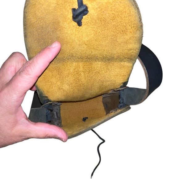 Vintage Hand Tooled Hand Painted Leather Purse Brown Grey Pink Floral BoHo 70’s - Picture 3 of 8